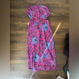 RUNWAY  cowneck silk pink floral dress